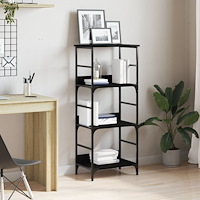 vidaXL Bokhylla svart ek 50x33x117,5 cm konstruerat trä och stål