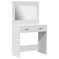 vidaXL Sminkbord med LED-lampor vit 78.5 x 41 x 135 cm