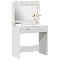 vidaXL Sminkbord med LED-lampor vit 78.5 x 41 x 135 cm