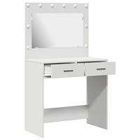 vidaXL Sminkbord med LED-lampor vit 78.5 x 41 x 135 cm