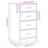 vidaXL Sideboard artisan ek 40x41x75 cm