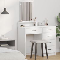 vidaXL Sminkbord med lådor vit 50x41x140 cm