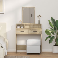 vidaXL Sminkbord med lådor sonoma-ek 79x41x140 cm