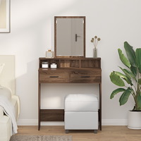 vidaXL Sminkbord med lådor brun ek 79x41x140 cm