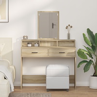 vidaXL Sminkbord med lådor sonoma-ek 100x41x140 cm