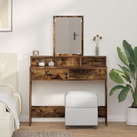 vidaXL Sminkbord med lådor rökt ek 100x41x140 cm