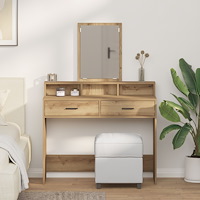 vidaXL Sminkbord med lådor artisan ek 100x41x140 cm