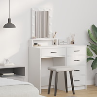 vidaXL Sminkbord med LED-lampor vit 50x41x140 cm