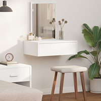 vidaXL Väggmonterat sminkbord vit 60x40x70 cm