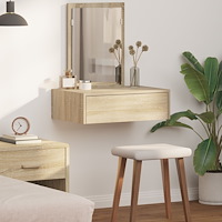 vidaXL Väggmonterat sminkbord sonoma-ek 60x40x70 cm