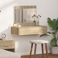 vidaXL Väggmonterat sminkbord sonoma-ek 83x40x70 cm