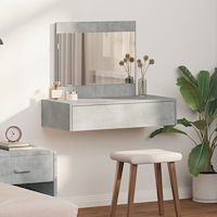 vidaXL Väggmonterat sminkbord betonggrå 83x40x70 cm