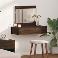 vidaXL Väggmonterat sminkbord brun ek 83x40x70 cm