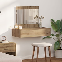 vidaXL Väggmonterat sminkbord artisan ek 83x40x70 cm