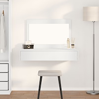 vidaXL Väggmonterat sminkbord Vitt 100x40x70 cm