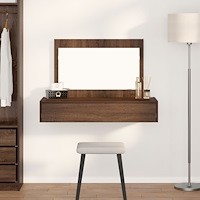 vidaXL Väggmonterat sminkbord brun ek 100x40x70 cm