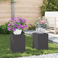 vidaXL Planteringslåda för utomhusbruk 2 st svart 24x24x35 cm stål