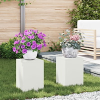 vidaXL Planteringslåda för utomhusbruk 2 st vit 24x24x35 cm stål