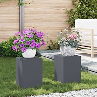 vidaXL Planteringslåda för utomhusbruk 2 st antracit 24x24x35 cm stål