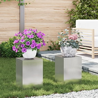 vidaXL Planteringslåda för utomhusbruk 2 st 24x24x35 cm rostfritt stål