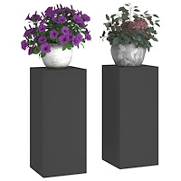 vidaXL Planteringslåda för utomhusbruk 2 st svart 24x24x55 cm stål
