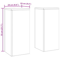 vidaXL Planteringslåda för utomhusbruk 2 st svart 24x24x55 cm stål