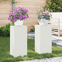 vidaXL Planteringslåda för utomhusbruk 2 st vit 24x24x55 cm stål