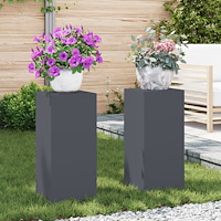vidaXL Planteringslåda för utomhusbruk 2 st antracit 24x24x55 cm stål