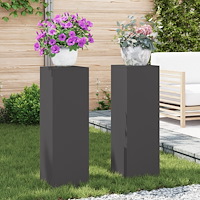 vidaXL Planteringslåda för utomhusbruk 2 st svart 24x24x75 cm stål