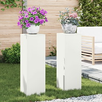 vidaXL Planteringslåda för utomhusbruk 2 st vit 24x24x75 cm stål