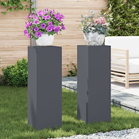 vidaXL Planteringslåda för utomhusbruk 2 st antracit 24x24x75 cm stål