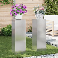 vidaXL Planteringslåda för utomhusbruk 2 st 24x24x75 cm rostfritt stål