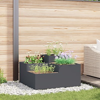 vidaXL Planteringslåda för utomhusbruk 80x80x48 cm antracit stål