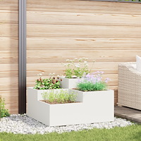 vidaXL Planteringslåda för utomhusbruk 100x100x48 cm vit stål