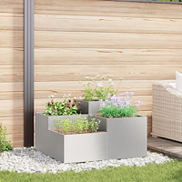 vidaXL Planteringslåda för utomhusbruk 100x100x48 cm rostfritt stål