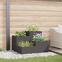 vidaXL Planteringslåda för utomhusbruk 80x80x60 cm svart stål