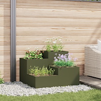 vidaXL Planteringslåda för utomhusbruk 80x80x60 cm olivgrön stål