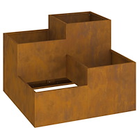vidaXL Planteringslåda för utomhusbruk 100x100x60 cm väderbeständ.stål