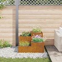 vidaXL Planteringslåda för utomhusbruk 100x100x60 cm väderbeständ.stål