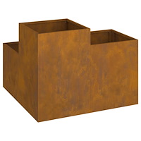 vidaXL Planteringslåda för utomhusbruk 100x100x60 cm väderbeständ.stål