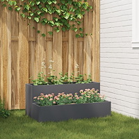 vidaXL Trädgårdsplanterare 2-nivå 100x60x45 cm Antracit Plast