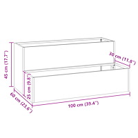 vidaXL Planteringslåda för utomhus 2-skikt 100x60x45 cm antracit stål