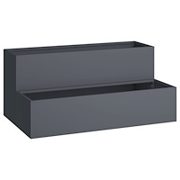 vidaXL Planteringslåda för utomhus 2-skikt 100x60x45 cm antracit stål