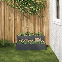 vidaXL Planteringslåda för utomhus 2-skikt 100x60x45 cm antracit stål