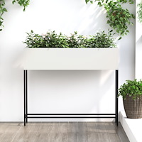 vidaXL Upphöjd Trädgårdsplanterare 100x26x82 cm Vit Stål