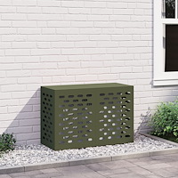 vidaXL Luftkonditioneringsskydd olivgrön 90x40x60 cm stål