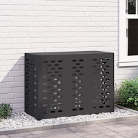 vidaXL luftkonditioneringsskydd svart 110x50x80 cm stål