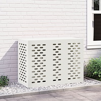 vidaXL Luftkonditioneringsskydd vit 110x50x80 cm stål