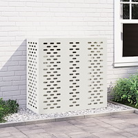 vidaXL Luftkonditioneringsskydd vit 110x50x105 cm stål