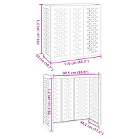 vidaXL Luftkonditioneringsskydd 110x50x105 cm galvaniserat stål
